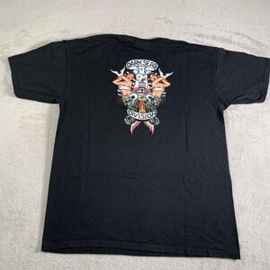 Dark Seas Shirt Mens Large Black‎ Mermaid Ship Division Double Sided Graphic Tee